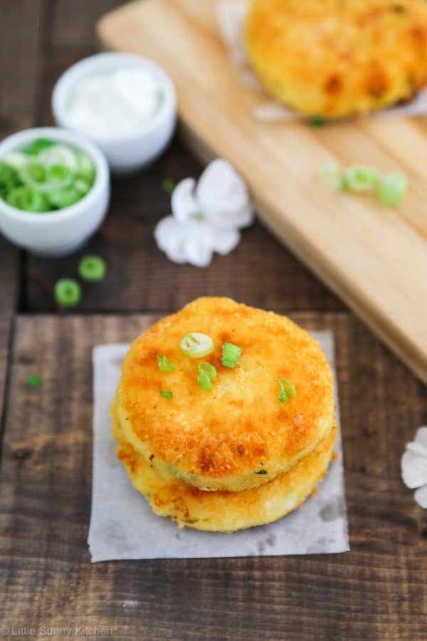 Cheesy Mashed Potato Cakes - Little Sunny Kitchen