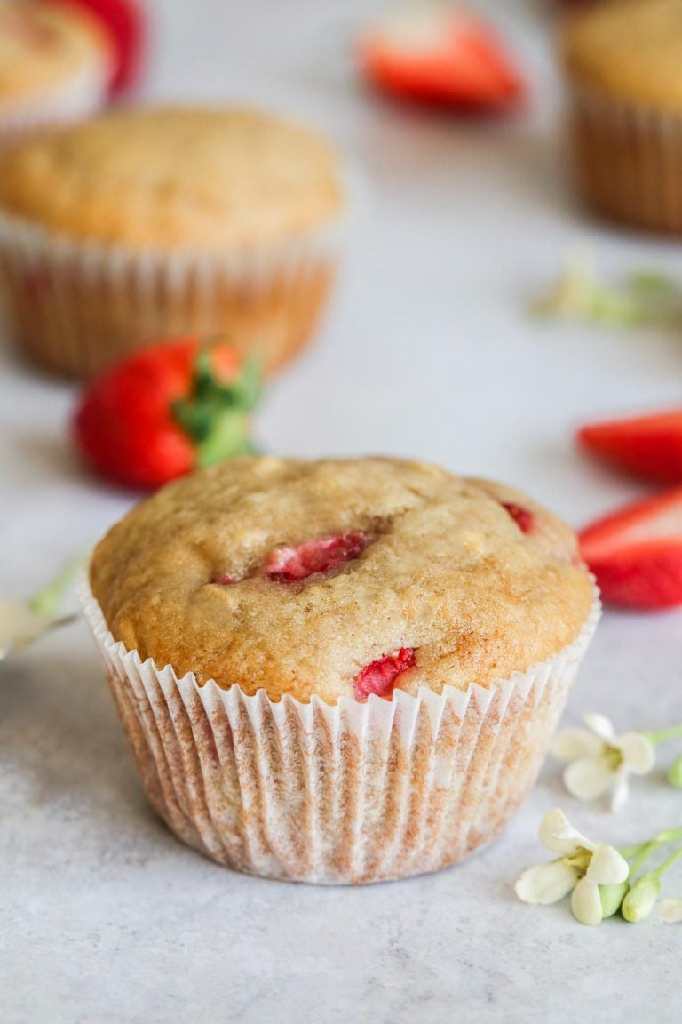 Easy Strawberry Banana Muffins Recipe Little Sunny Kitchen 7850