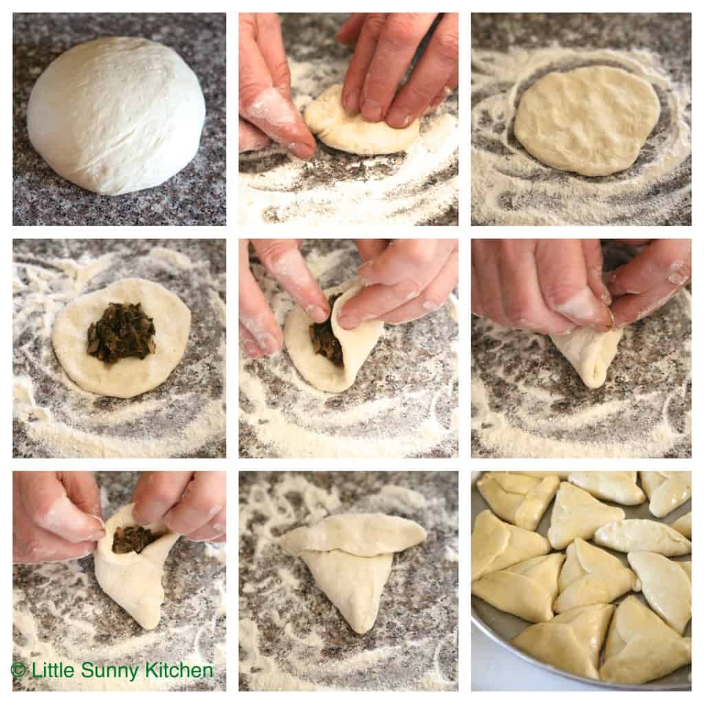Fatayer Sabanekh are Middle Eastern Spinach stuffed pastry triangles...