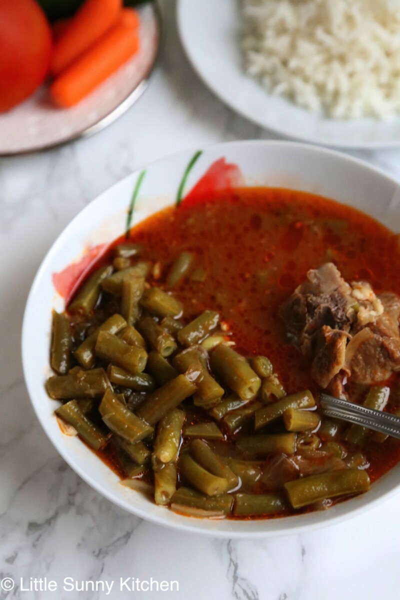 Middle Eastern Green Bean Stew (Fasolia bi Lahme) Little Sunny Kitchen