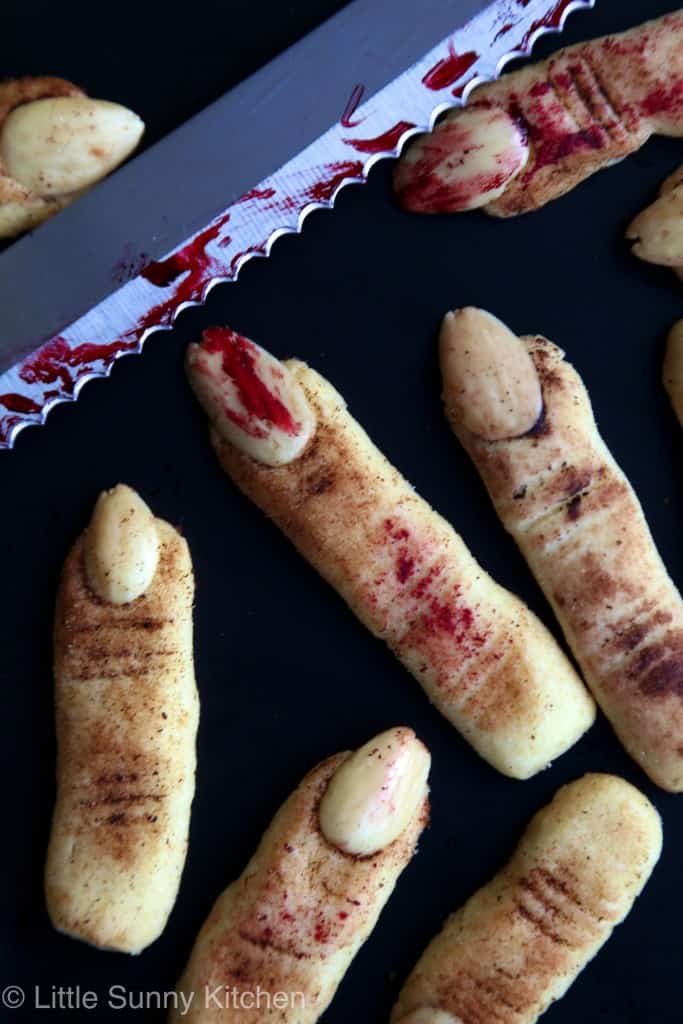 Spooky realistic wicked witch finger cookies!