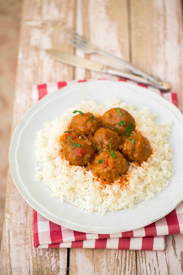 Beef Meatballs With Tomato Sauce and Rice Little Sunny Kitchen