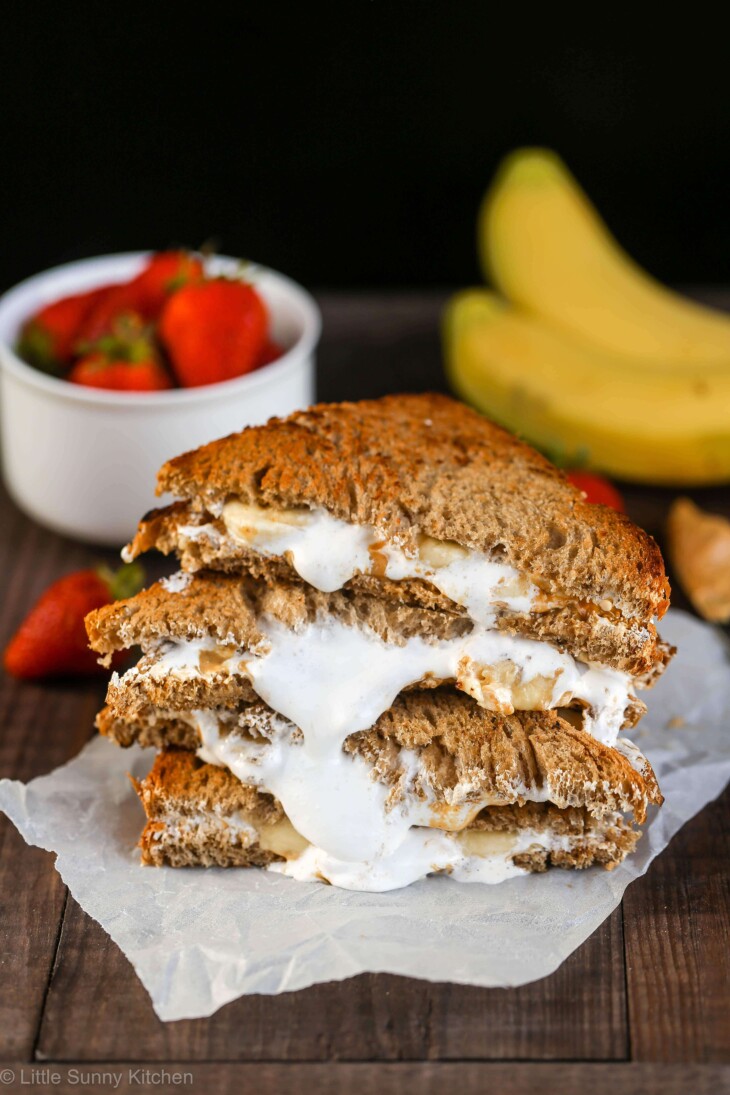 Banana Fluffernutter Sandwich - Little Sunny Kitchen