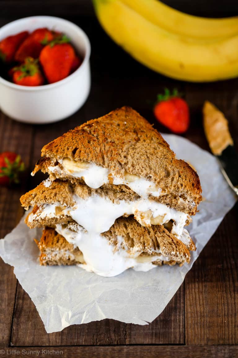 Banana Fluffernutter Sandwich - Little Sunny Kitchen