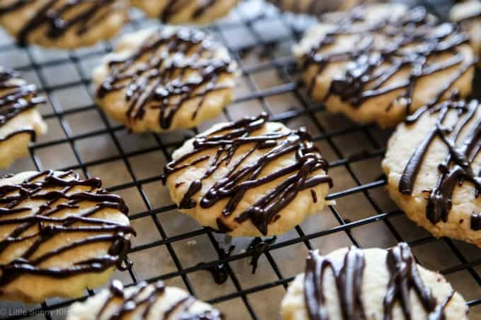 coconut cookies with chocolate glaze