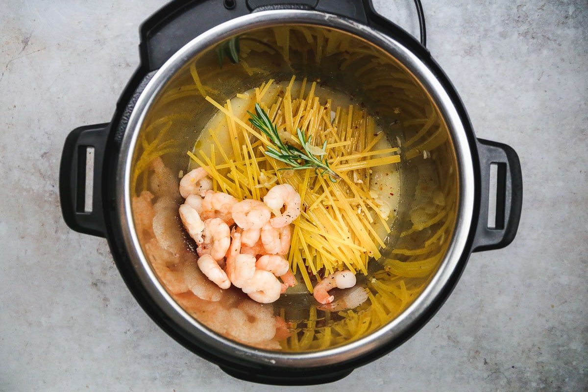 instant pot shrimp linguine pasta