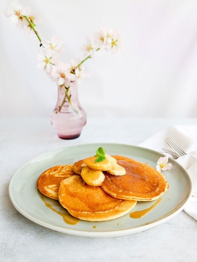 Vegan Coconut Pancakes with Caramelised Bananas