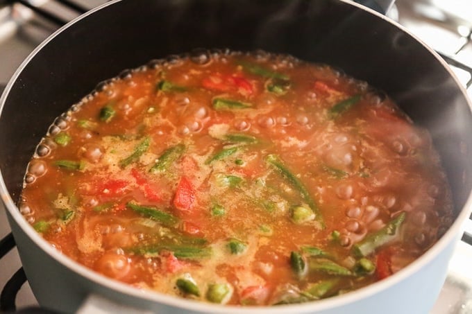 Stewed okra with tomatoes recipe