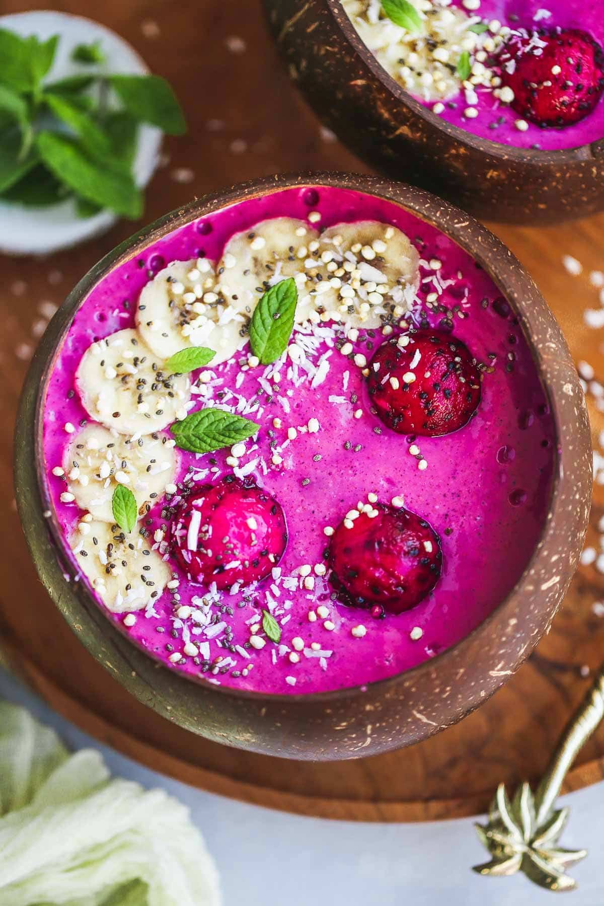 Creamy Dragon Fruit Smoothie Bowl - Little Sunny Kitchen