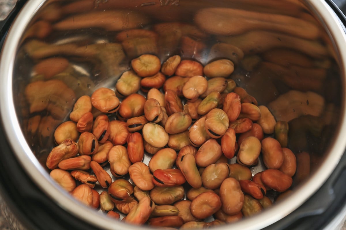 dried broad beans that were pre-soaked overnight