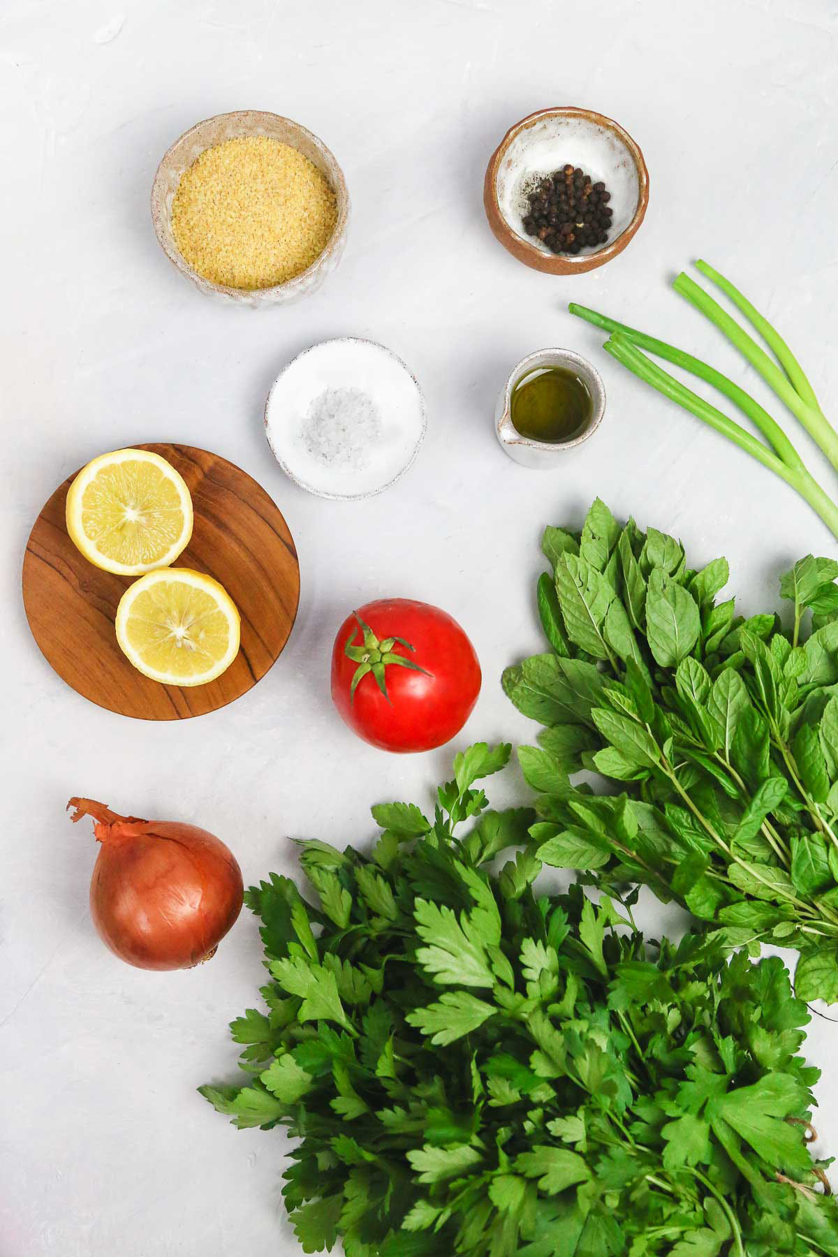 Tabbouleh Salad ingredients