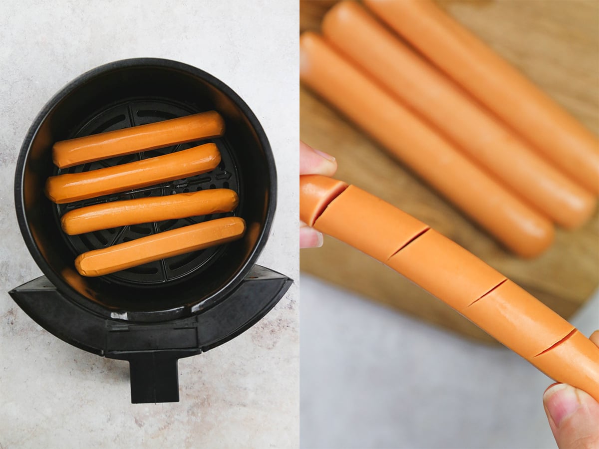Air fryer hot dogs raw