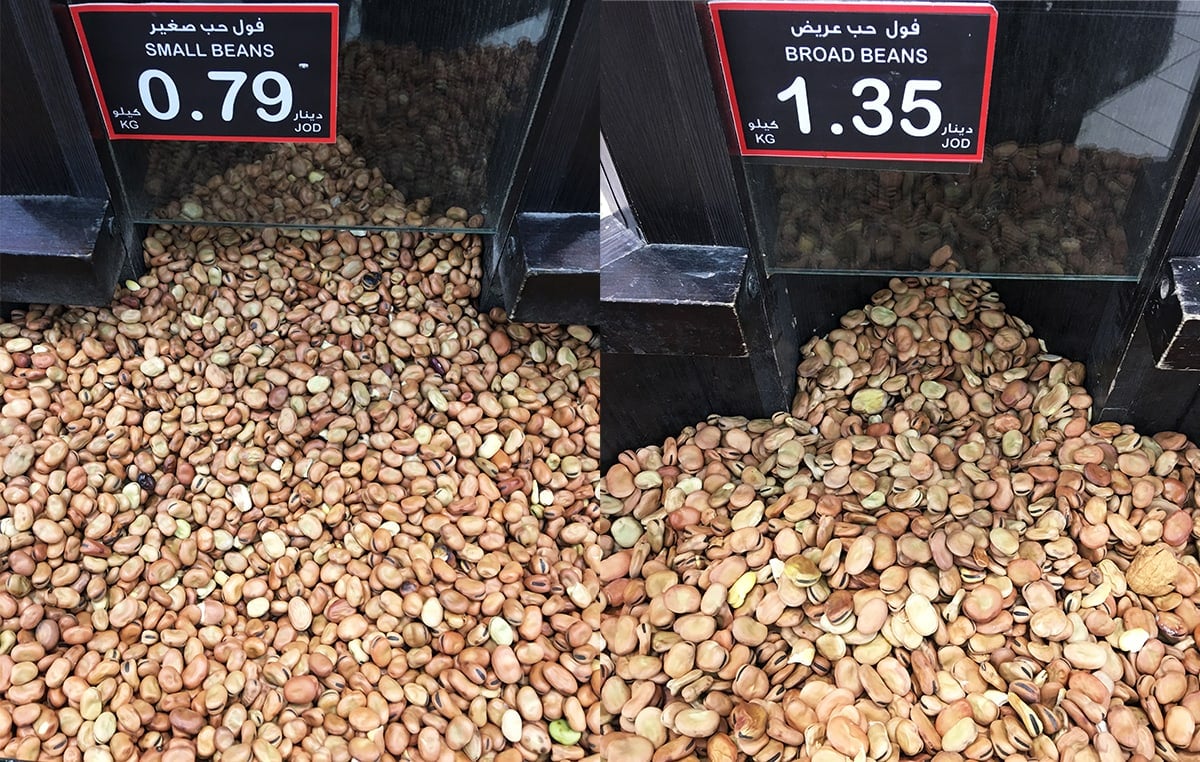 Dried bigger fava beans vs small beans