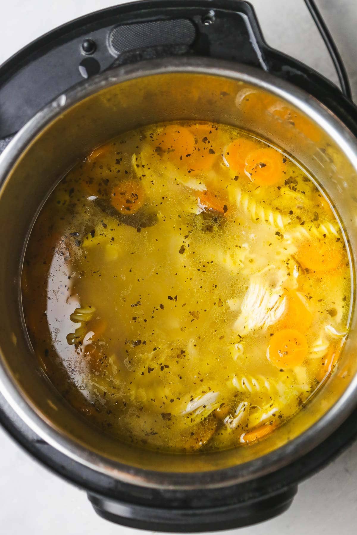 instant pot chicken noodle soup in the Instant Pot