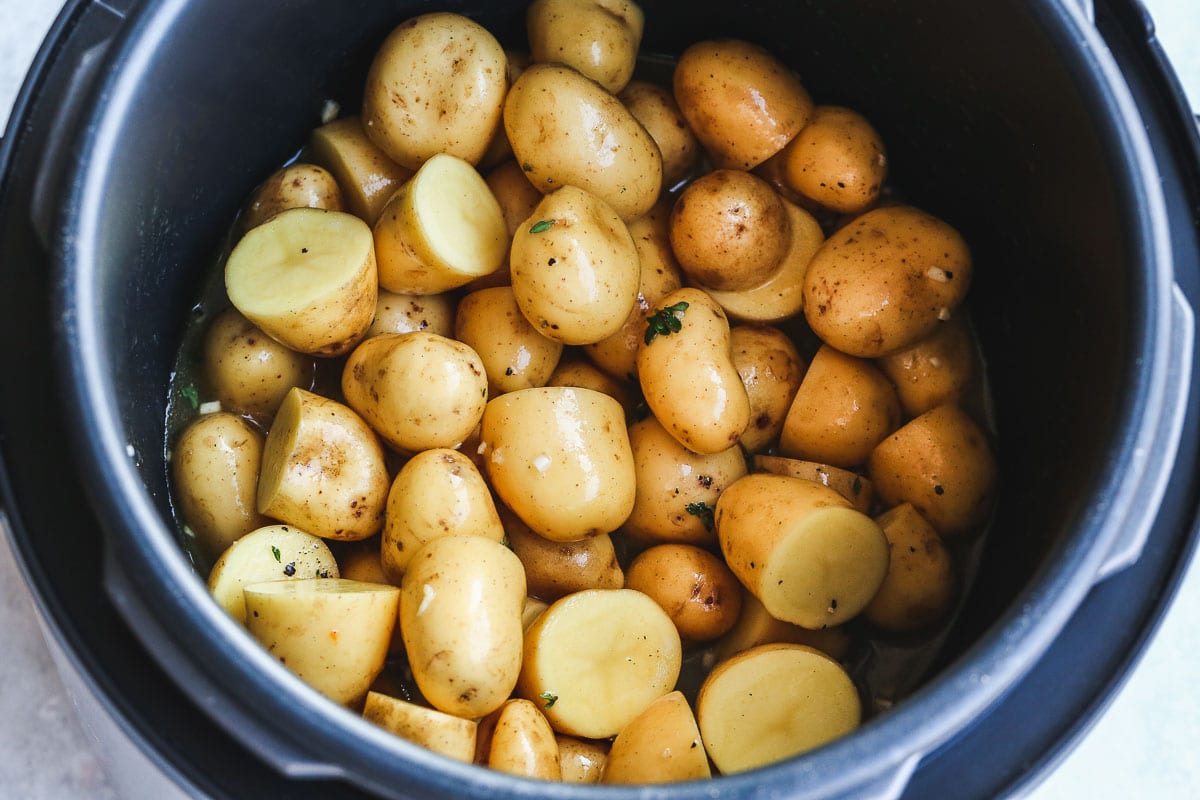 Seasoned potatoes and ready to be cooked in the Instant Pot