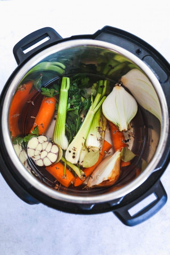Instant Pot Vegetable Stock - Little Sunny Kitchen