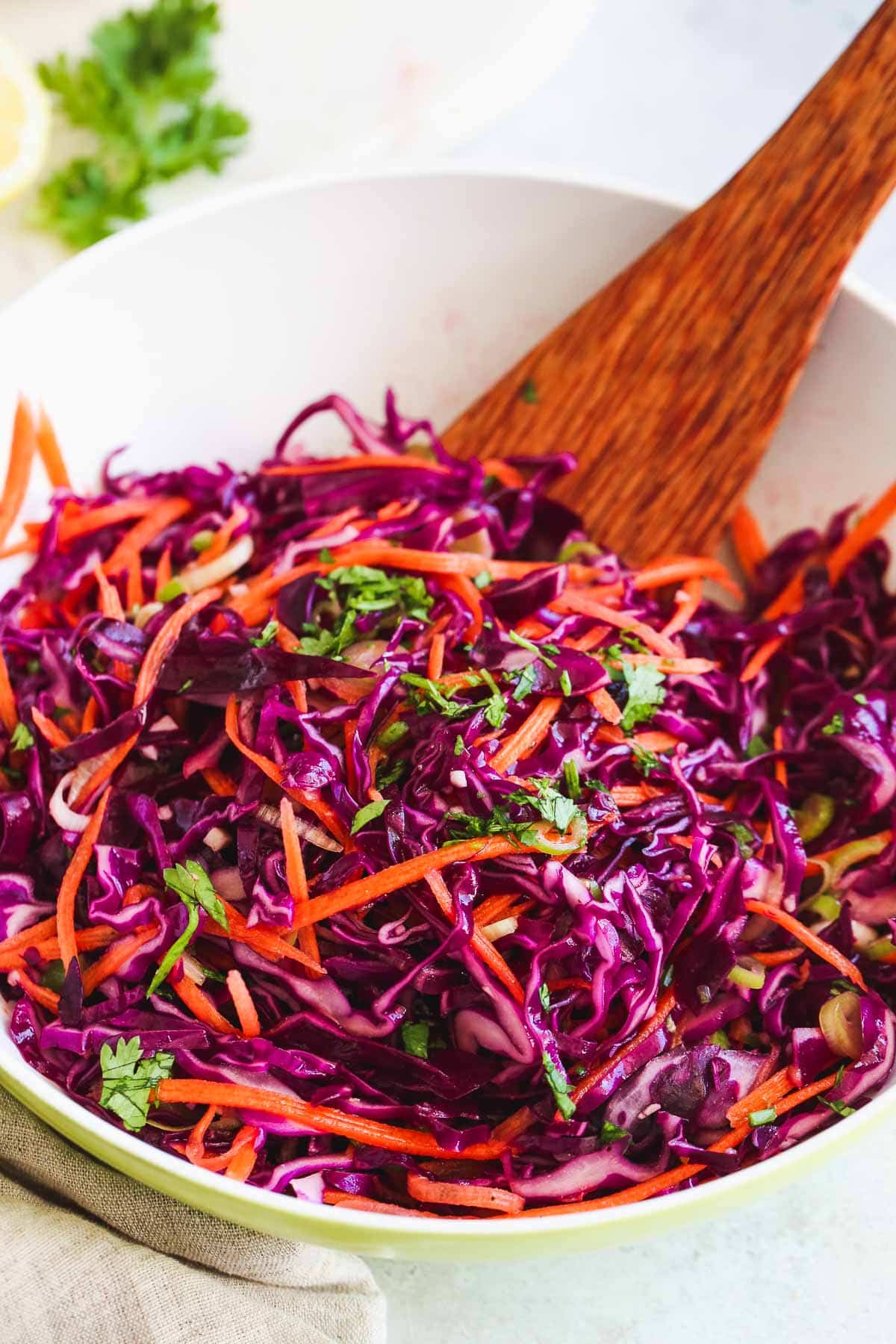Healthy Red Cabbage Slaw Little Sunny Kitchen,How To Dispose Of Cooking Oil At Home