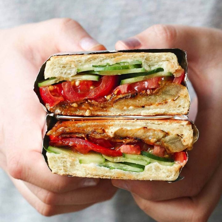 Easy Eggplant Sandwich (Vegetarian/Vegan) - Little Sunny Kitchen