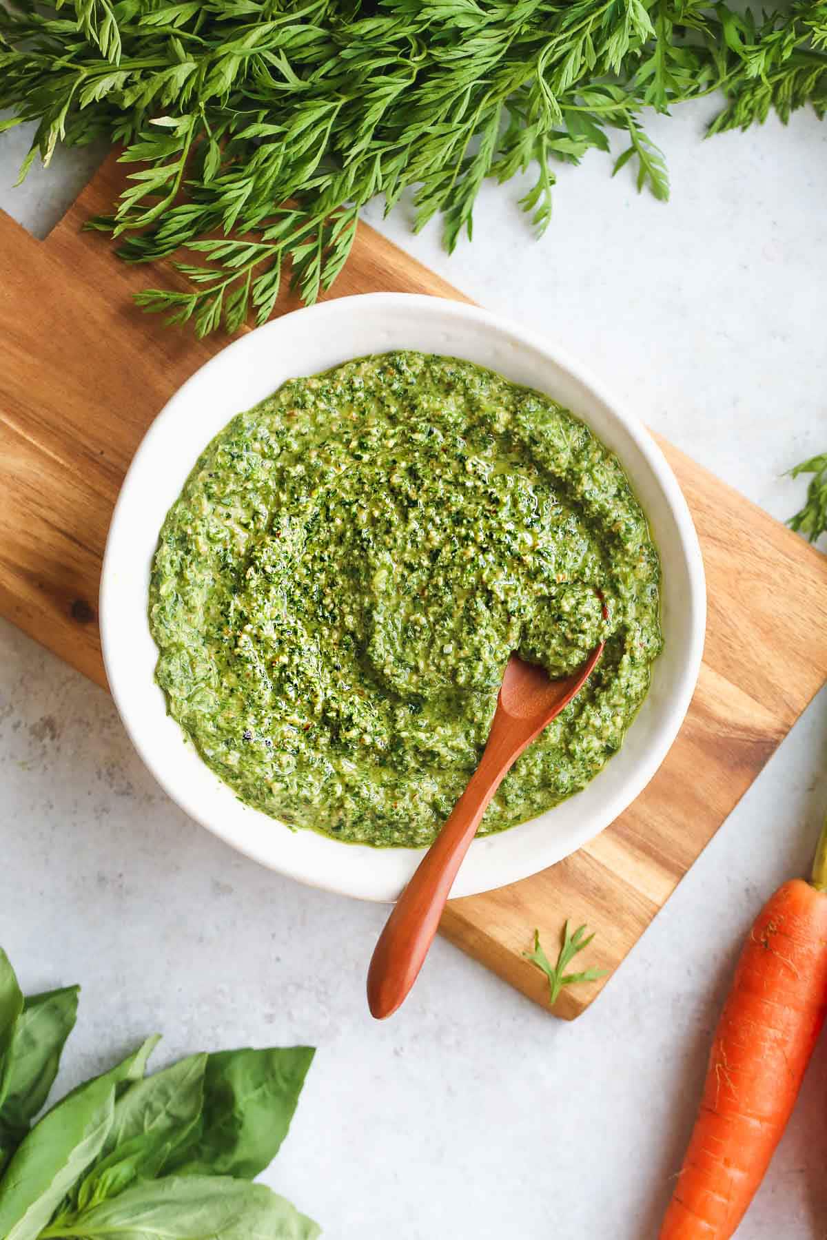 Carrot Top Pesto - Little Sunny Kitchen