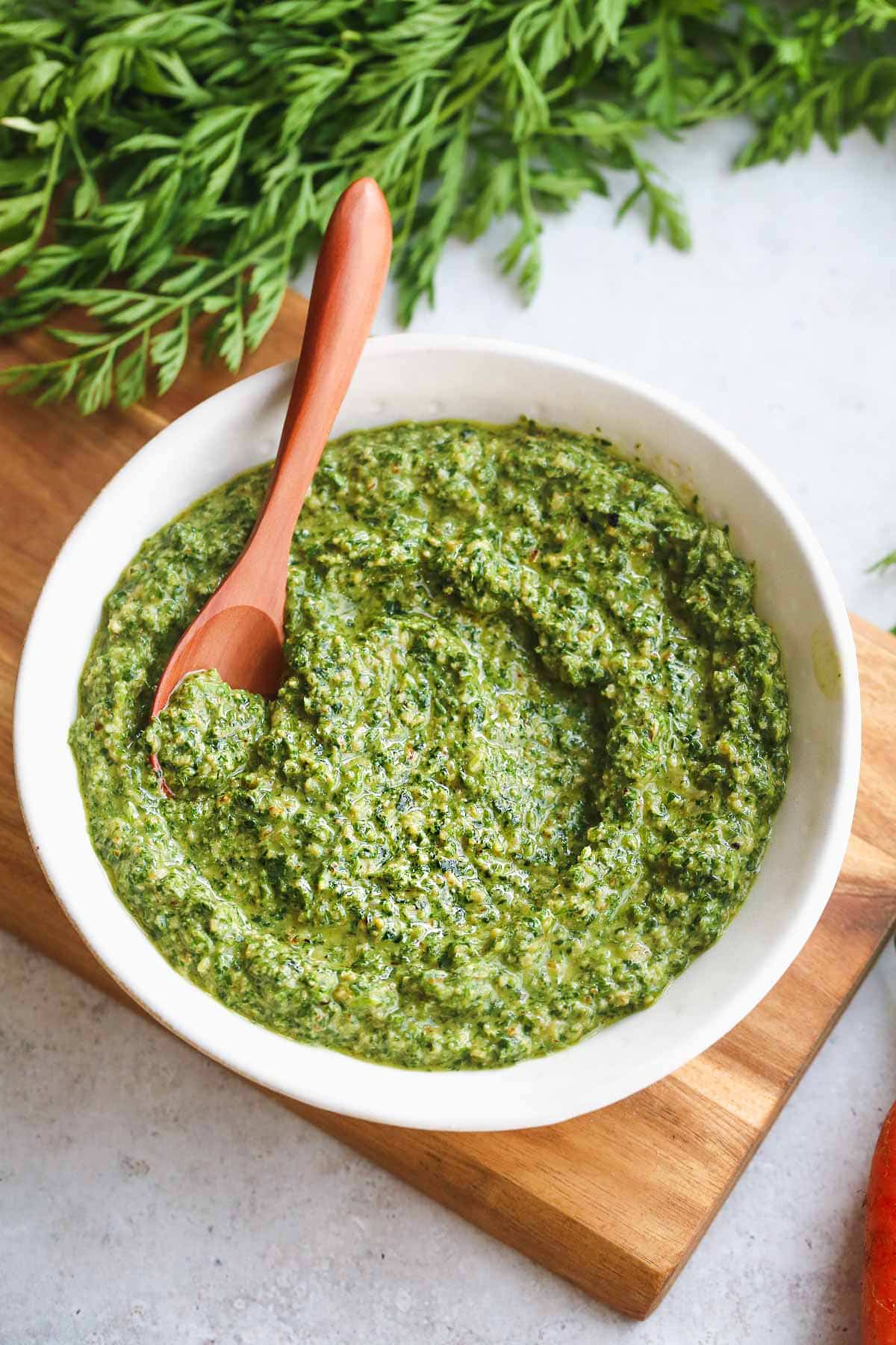 Carrot Top Pesto