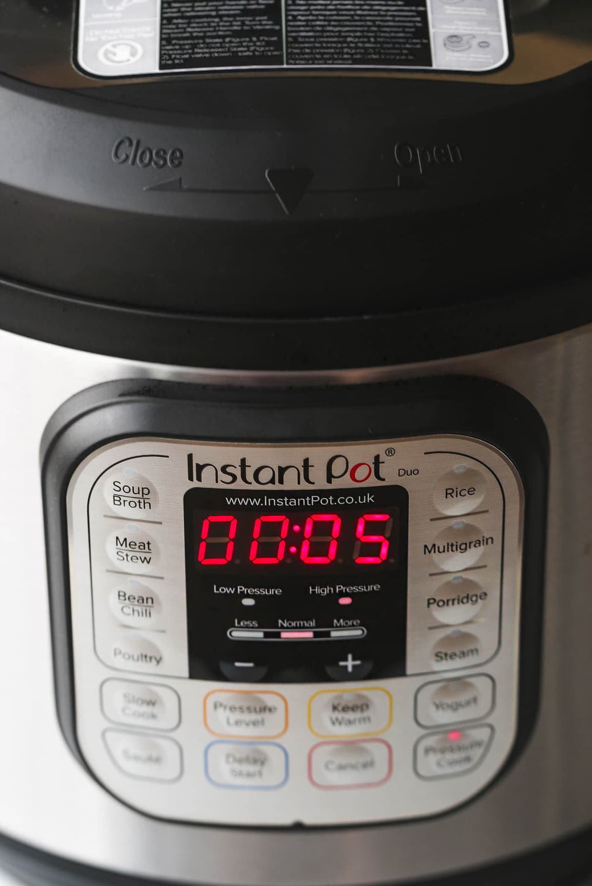 instant pot high pressure 5 minutes