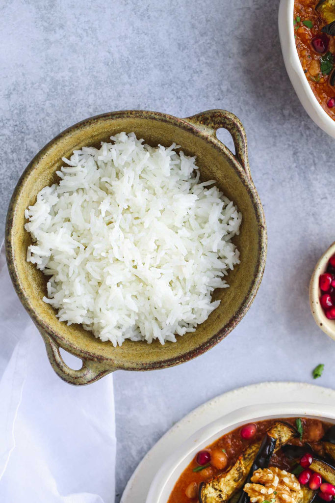 Perfectly cooked basmati rice