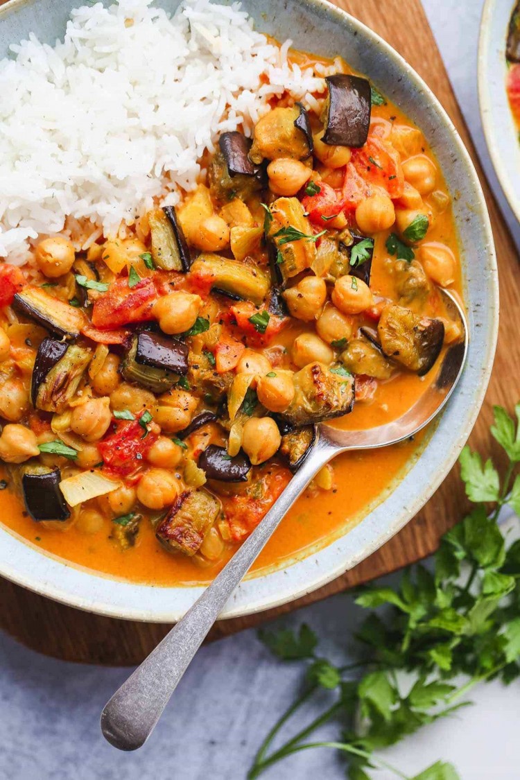 Aubergine and Chickpea Curry Little Sunny Kitchen