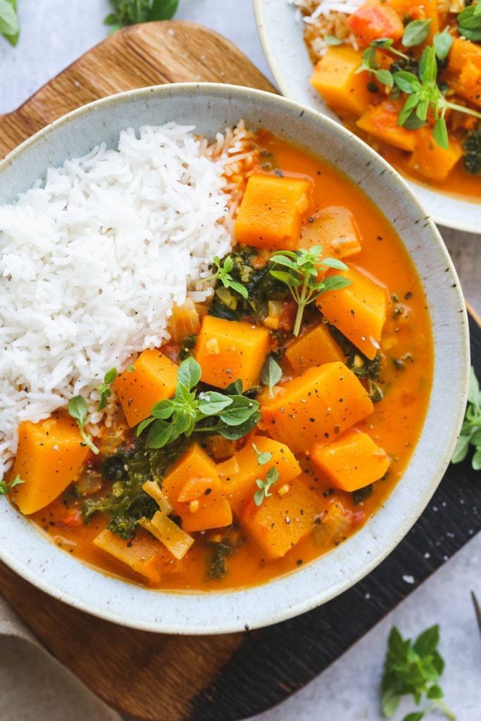 Butternut Squash Curry with kale