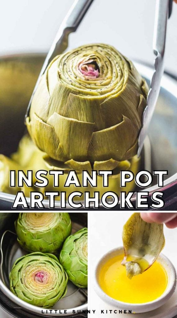 Instant Pot Artichokes Recipe pinnable image