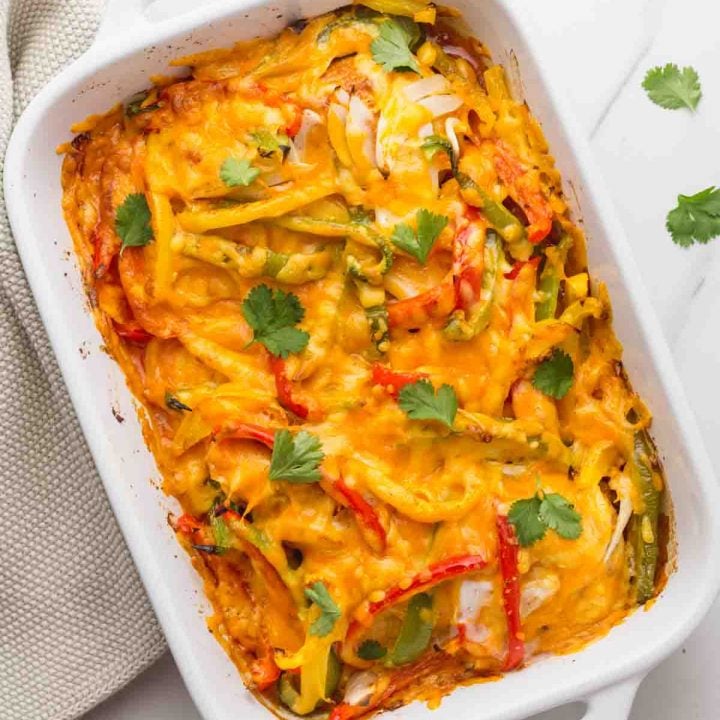 Cheesy Chicken Fajita Casserole (Easy Dinner Idea) - Little Sunny Kitchen