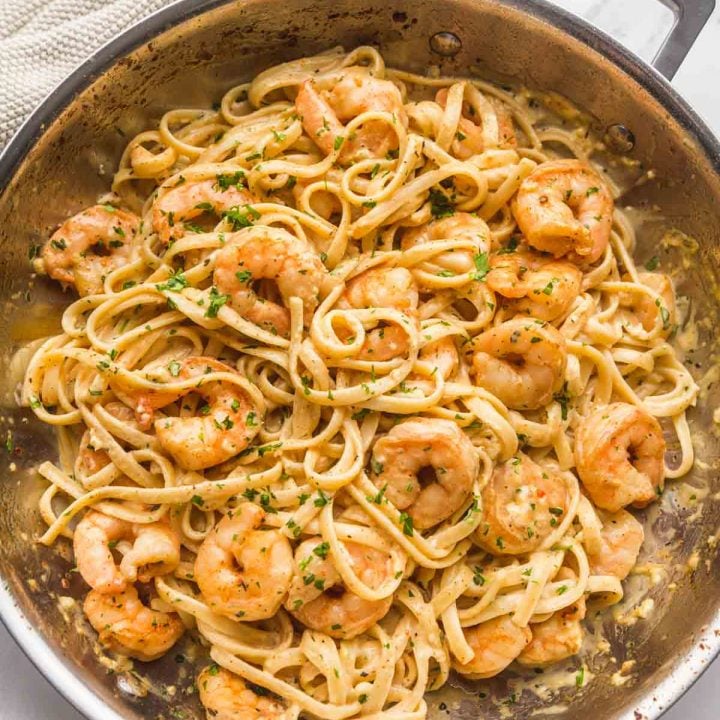 Creamy Garlic Shrimp Pasta - Little Sunny Kitchen