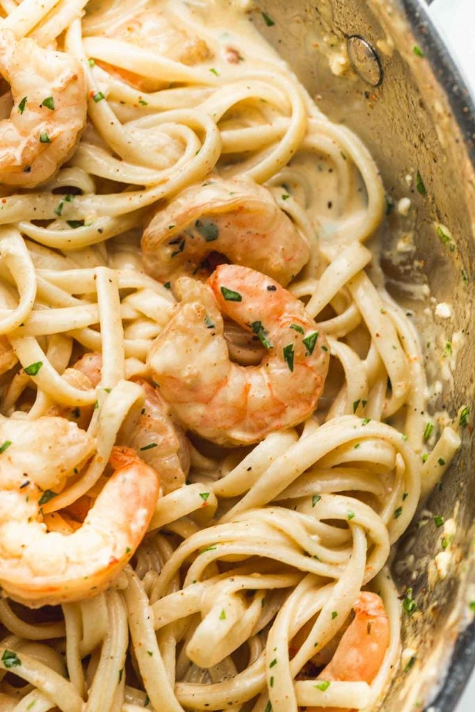 Creamy Garlic Shrimp Pasta - Little Sunny Kitchen