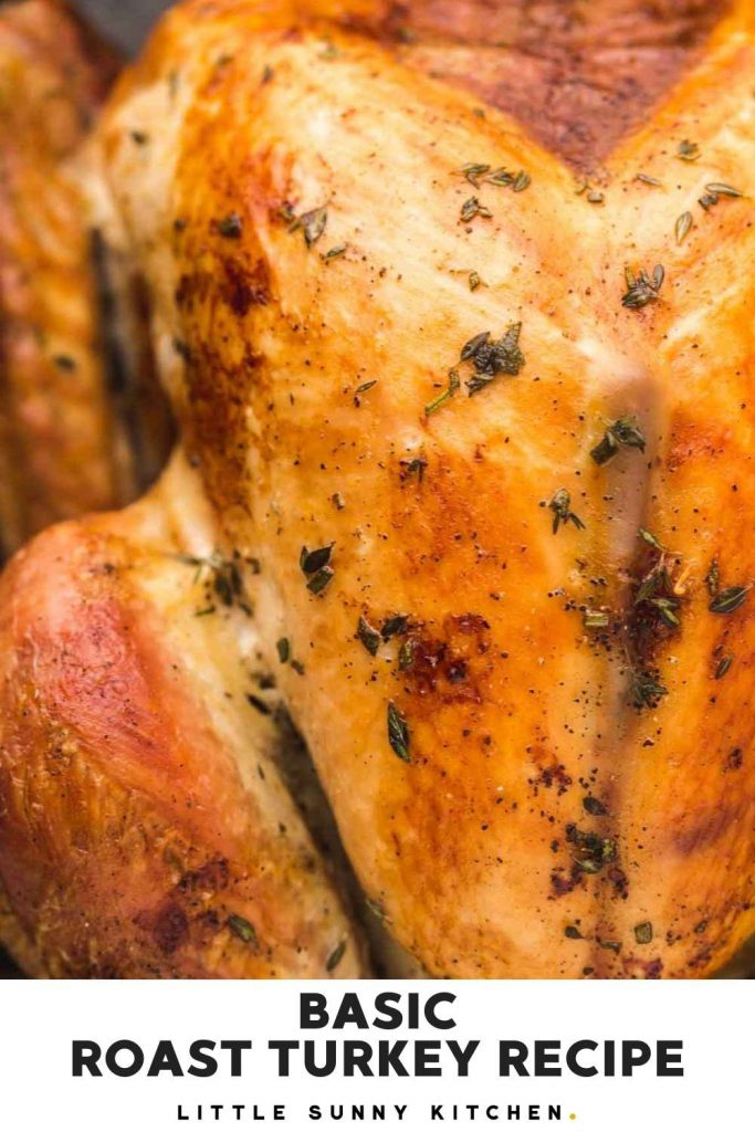 Roast turkey recipe pinnable image