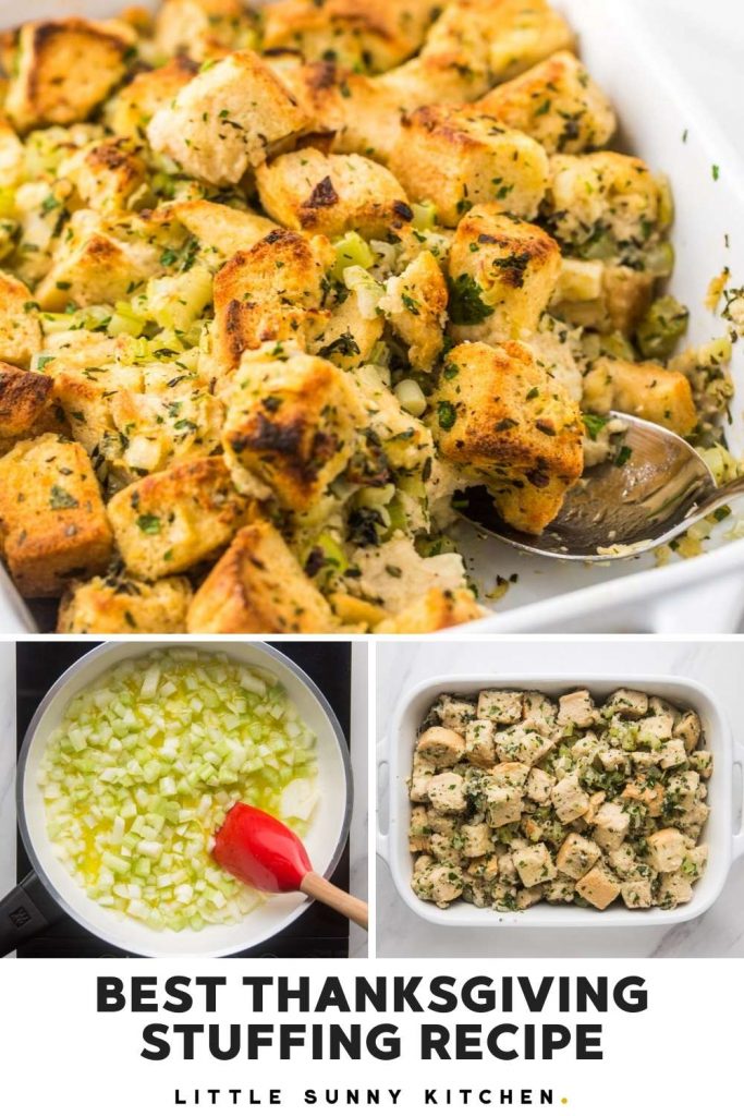 Pinnable image for best thanksgiving stuffing recipe