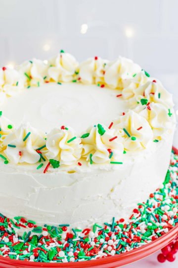 Christmas Layer Cake (Funfetti Cake from Scratch!) - Little Sunny Kitchen