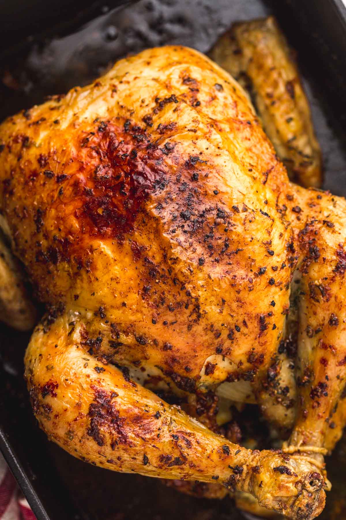 Perfectly crispy and golden roast chicken