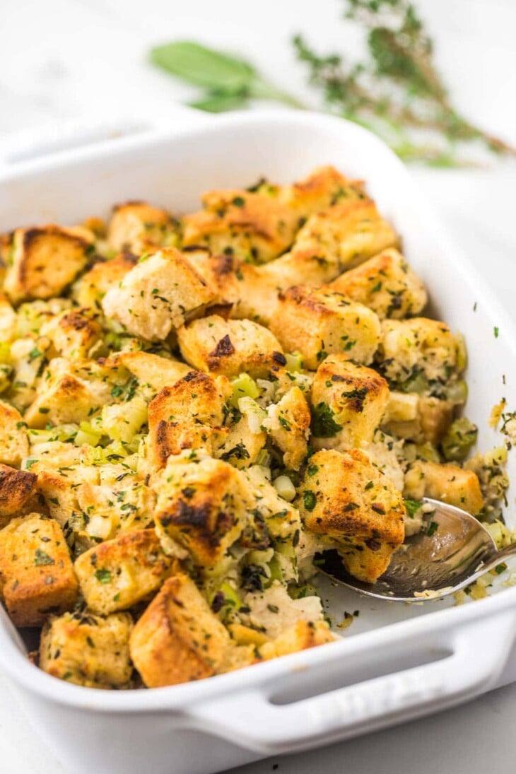 Buttery Herb Stuffing Recipe - Little Sunny Kitchen