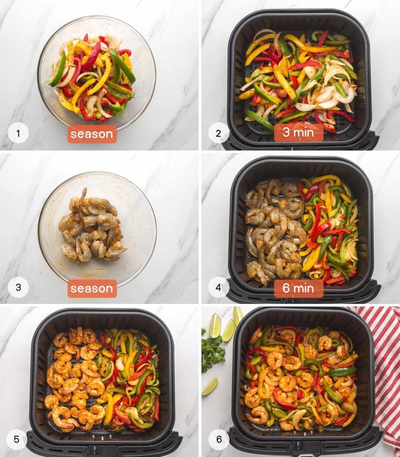 Quick and Easy Air Fryer Shrimp Fajitas Recipe Little Sunny Kitchen