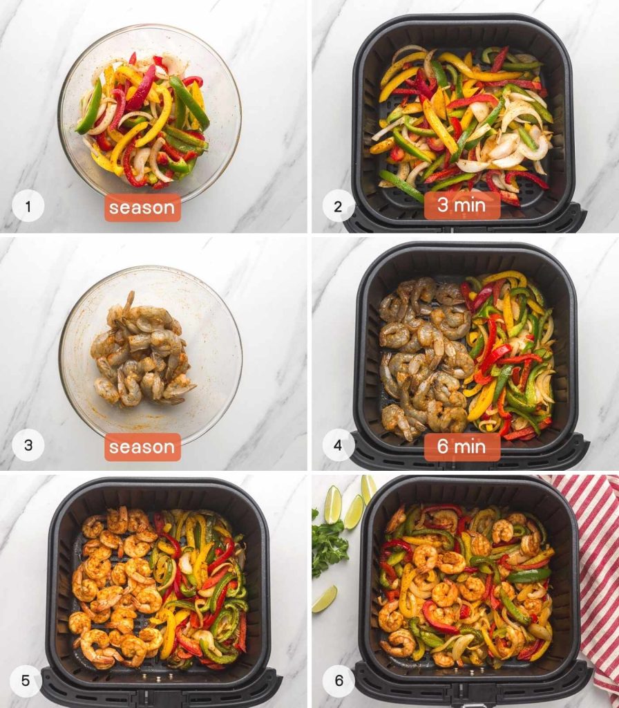 Quick and Easy Air Fryer Shrimp Fajitas Recipe Little Sunny Kitchen