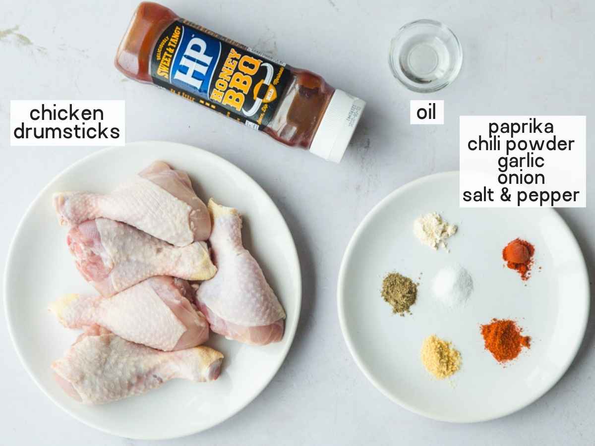 Ingredients needed to make BBQ baked chicken drumsticks