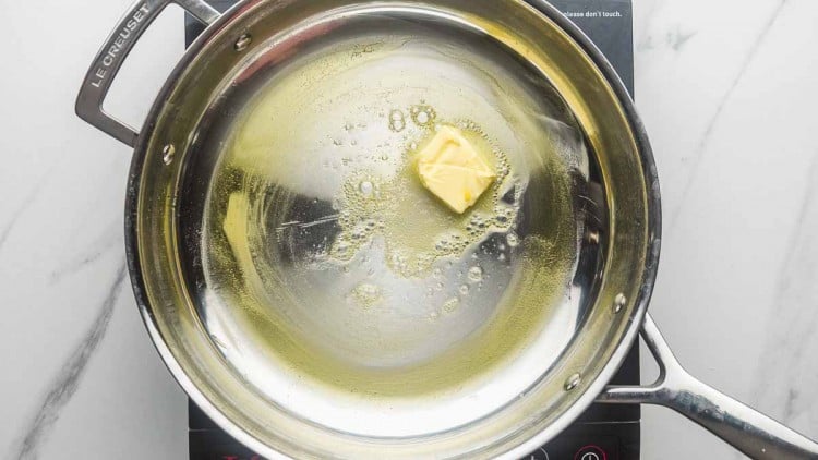 Melting butter in a skillet