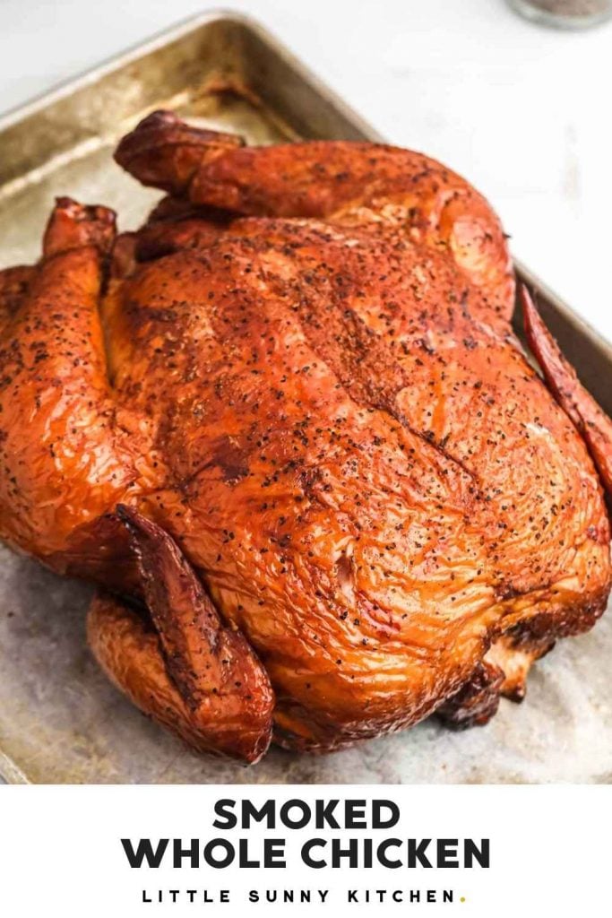 smoked Whole chicken pinnable image