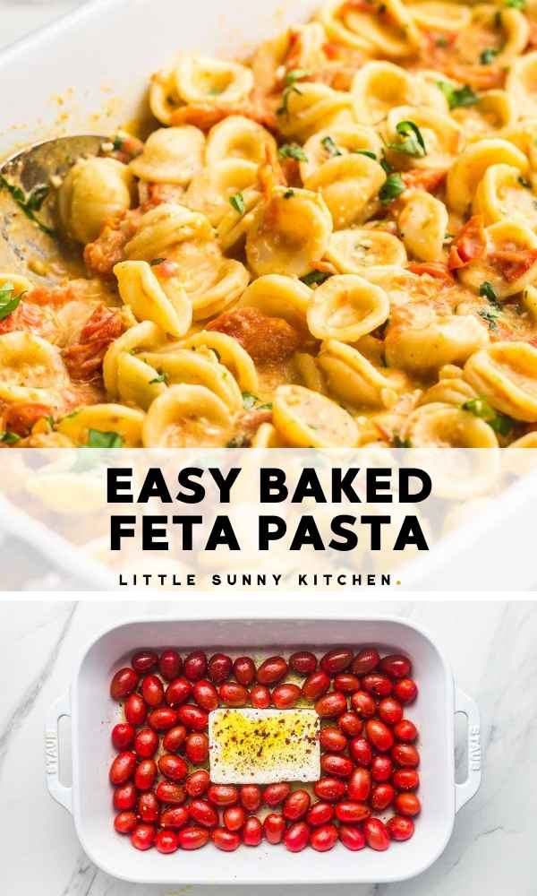 Baked Feta Pasta Pinnable image