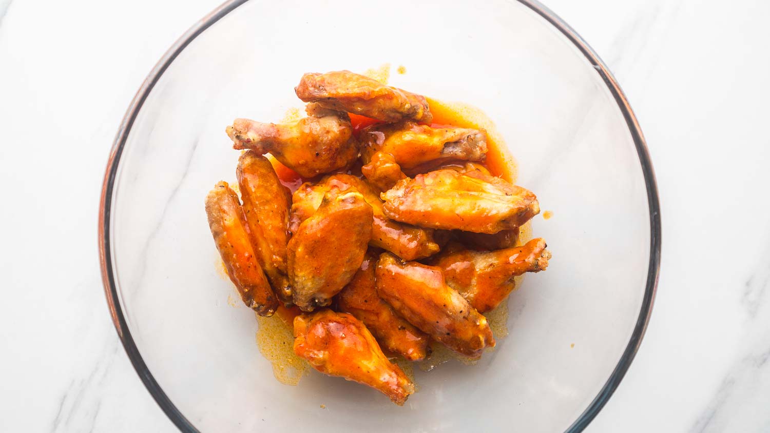 Chicken wings tossed in buffalo sauce