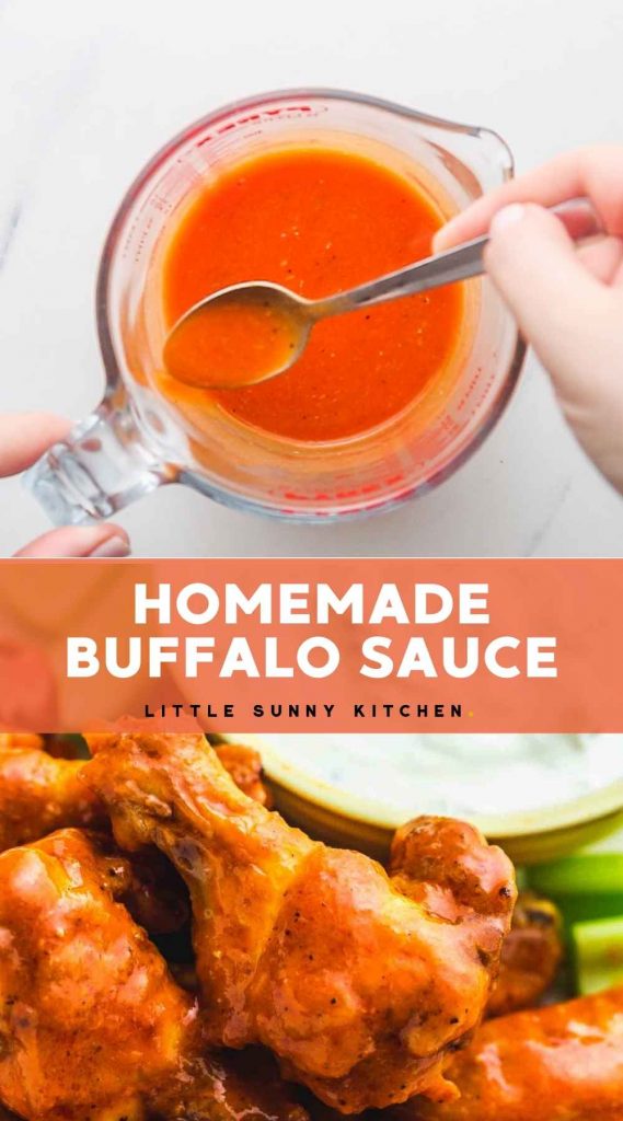 Easy buffalo wing sauce recipe Pinnable image