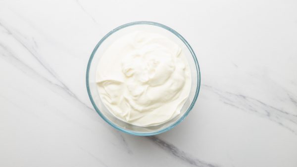 yogurt with salt in a glass bowl