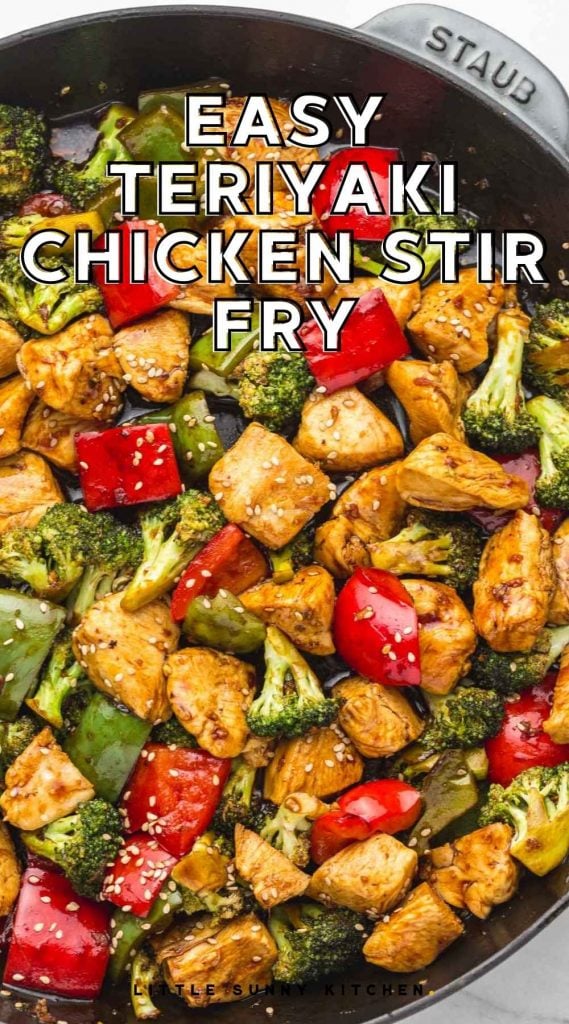 Teriyaki Chicken Stir Fry pinnable image