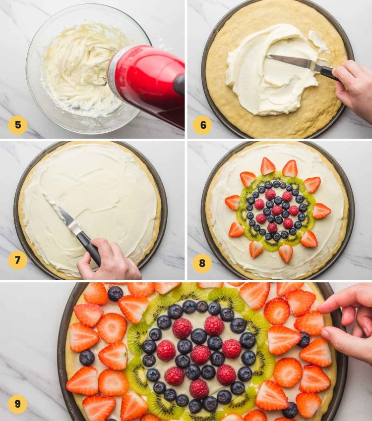 Easy Fruit Pizza (With Sugar Cookie Base and Cream Cheese Frosting!)