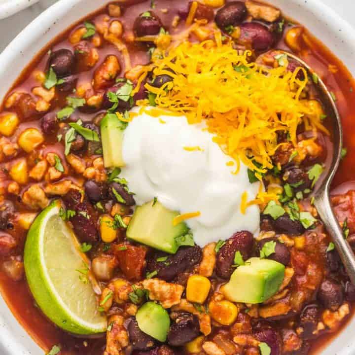 Slow Cooker Turkey Chili (Easy & Healthy!) Little Sunny Kitchen
