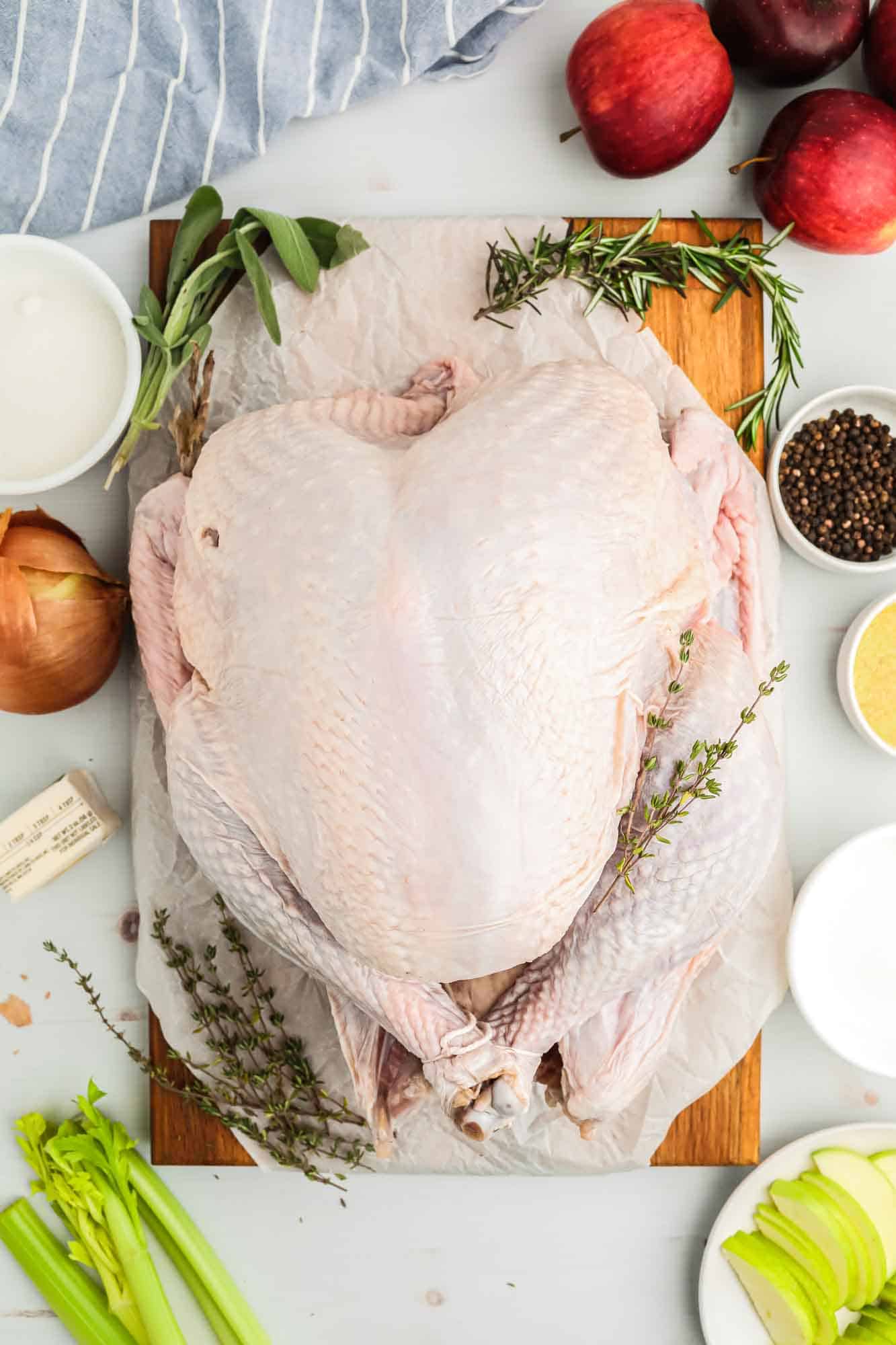 Ingredients needed for smoking a turkey